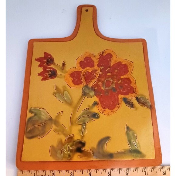 Cheese Board Trivet Decorative Floral Ceramic Nanette Vacher Ambiance 7.5" x 11" - Picture 10 of 13